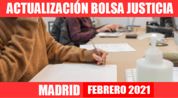 ACTUALIZACIÓN BOLSA INTERINOS COMUNIDAD DE MADRID - 22 FEBRERO 2021